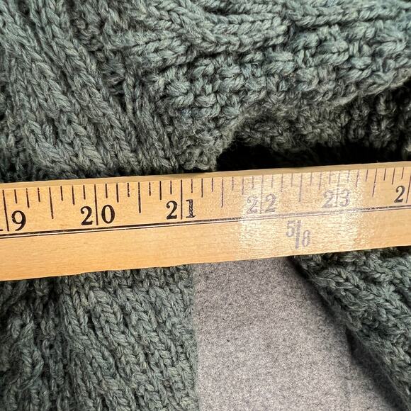 Aran Craft Merino Wool Oren Front Long Sweater Cardigan Moss Green Size Small - Picture 9 of 12